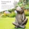 Glitzhome® 12" Resin Bronze Sitting Frog Statue